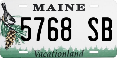 ME license plate 5768SB