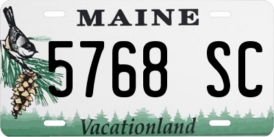 ME license plate 5768SC