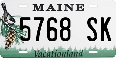 ME license plate 5768SK