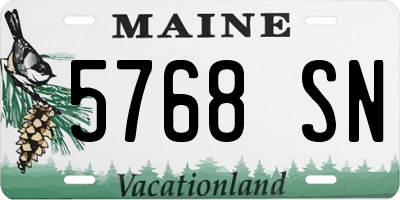 ME license plate 5768SN