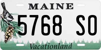 ME license plate 5768SO