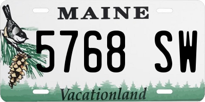 ME license plate 5768SW