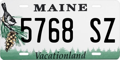 ME license plate 5768SZ