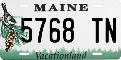 ME license plate 5768TN