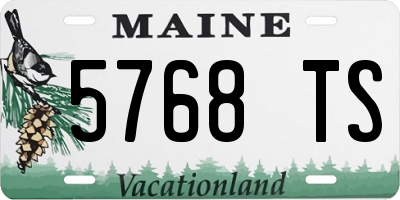 ME license plate 5768TS