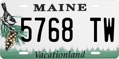 ME license plate 5768TW