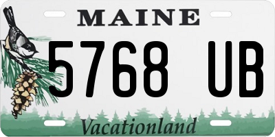 ME license plate 5768UB