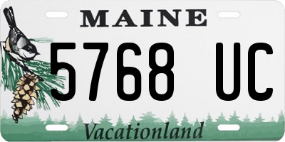 ME license plate 5768UC