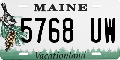 ME license plate 5768UW