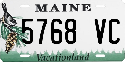 ME license plate 5768VC