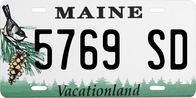 ME license plate 5769SD