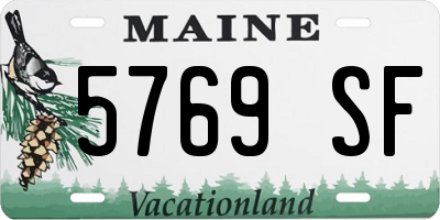 ME license plate 5769SF