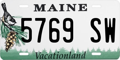 ME license plate 5769SW
