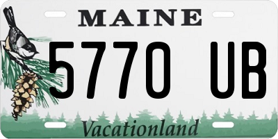 ME license plate 5770UB