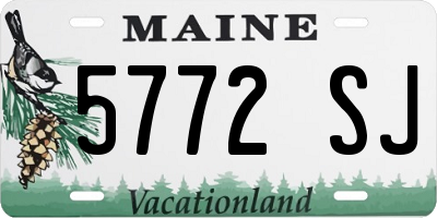 ME license plate 5772SJ
