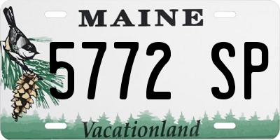ME license plate 5772SP