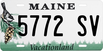 ME license plate 5772SV