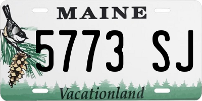 ME license plate 5773SJ