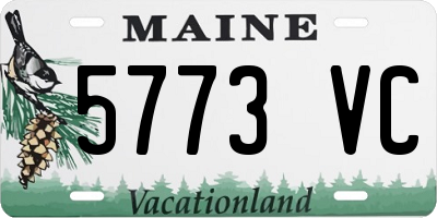 ME license plate 5773VC