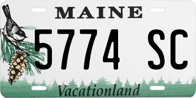 ME license plate 5774SC