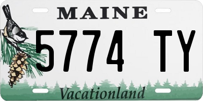 ME license plate 5774TY