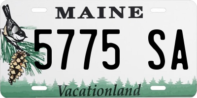 ME license plate 5775SA