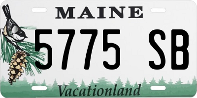 ME license plate 5775SB