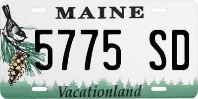 ME license plate 5775SD