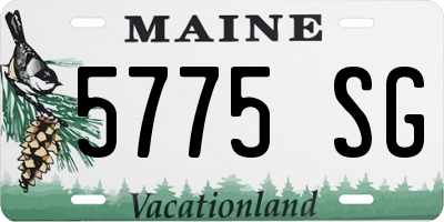 ME license plate 5775SG