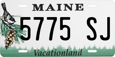 ME license plate 5775SJ