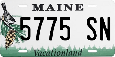 ME license plate 5775SN