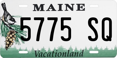 ME license plate 5775SQ