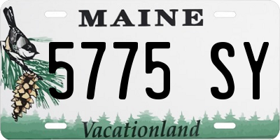 ME license plate 5775SY