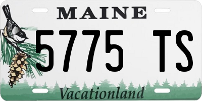 ME license plate 5775TS