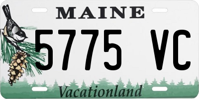 ME license plate 5775VC