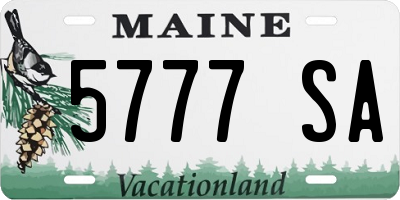 ME license plate 5777SA