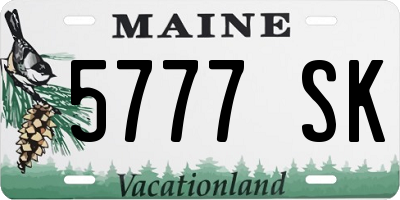 ME license plate 5777SK