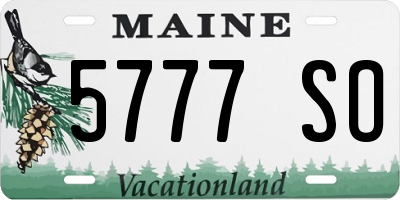 ME license plate 5777SO