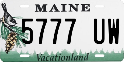 ME license plate 5777UW