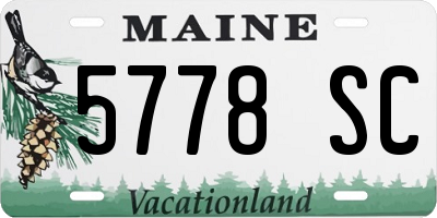 ME license plate 5778SC