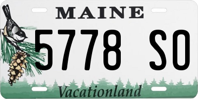 ME license plate 5778SO