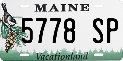 ME license plate 5778SP