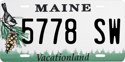 ME license plate 5778SW