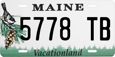 ME license plate 5778TB