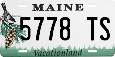 ME license plate 5778TS