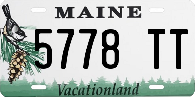 ME license plate 5778TT