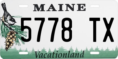 ME license plate 5778TX
