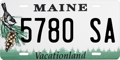 ME license plate 5780SA