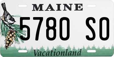 ME license plate 5780SO