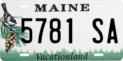 ME license plate 5781SA